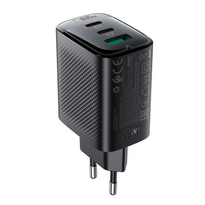 Acefast A108 GaN PD 67W 2xUSB-C 1xUSB-A Wall Charger - Black