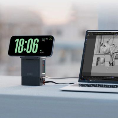 9. SBS Power Dock 6-in-1 with MagSafe, Stand, and USB-C Cables 65W – Black