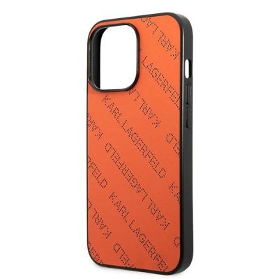 6. Karl Lagerfeld Perforated Allover Case for iPhone 13 Pro / 13 6.1" - Orange