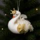 12. SWAN DECORATIVE HANGING BAUBLE 17CM PEARL WINGS