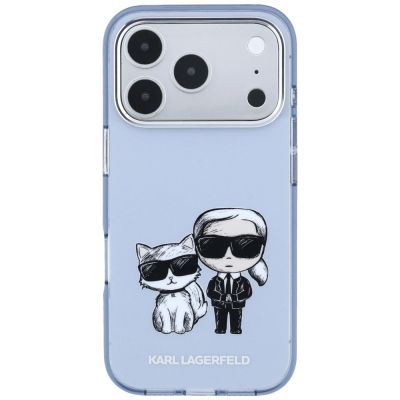 3. Karl Lagerfeld IML Karl&Choupette Bodies Sketch Print MagSafe case for iPhone 17 Pro / 18 Pro - light blue