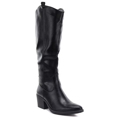 Black cowboy boots with a block heel M.Daszyński SA261-6