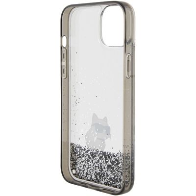 7. Karl Lagerfeld Liquid Glitter Choupette case for iPhone 15 Plus - transparent