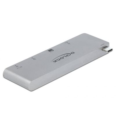 DELOCK 3 Port Hub and 2 Slot Card Reader for MacBook with PD 3.0 and einschiebbarem USB Type-C Anschluss