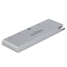 DELOCK 3 Port Hub and 2 Slot Card Reader for MacBook with PD 3.0 and einschiebbarem USB Type-C Anschluss