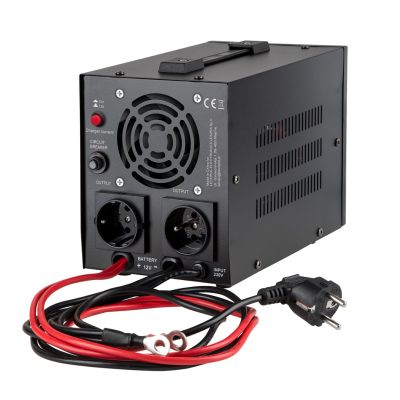 4. KEMOT PROsinus-800 URZ3405B emergency power supply, pure sine wave converter with charging function, 12V 230V 800VA/500W - black
