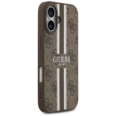 4. Guess 4G Printed Stripes MagSafe case for iPhone 17 - brown