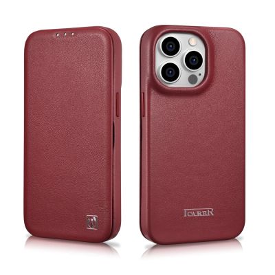27. iCarer CE Premium Leather Folio Case iPhone 14 Pro Max Magnetic Flip Cover MagSafe Red (WMI14220716-RD)