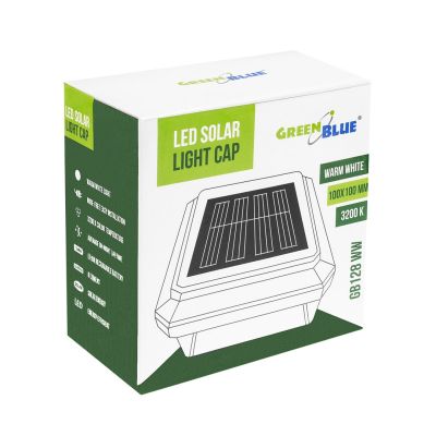 3. GREENBLUE LED SOLAR LAMP FOR POST. 100X100MM, ENVELOPE CANOPY, 3200K GB128 WW