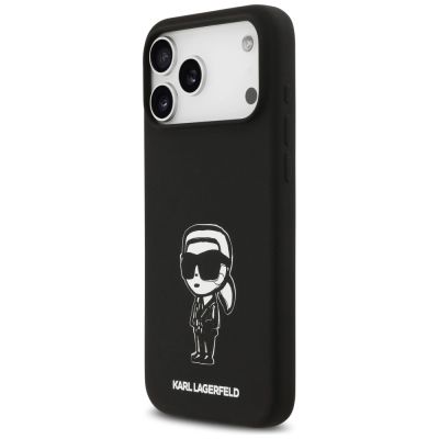 2. Karl Lagerfeld Silicone Karl Sketch & Logo MagSafe Case for iPhone 17 Pro Max - Black