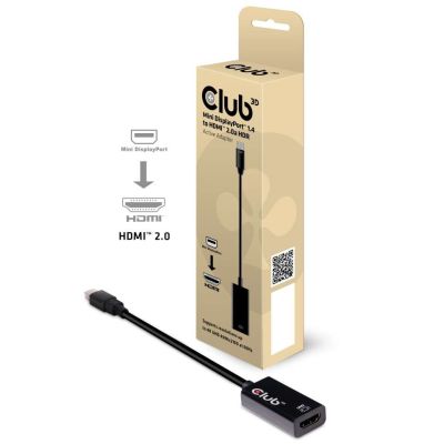 2. CLUB 3D CAC-1180 Mini DisplayPort 1.4 to HDMI 2.0b HDR Active Adapter