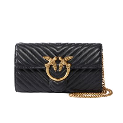 Pinko Love Bag One Wallet Chevron Black - 100062A0GK-Z99Q
