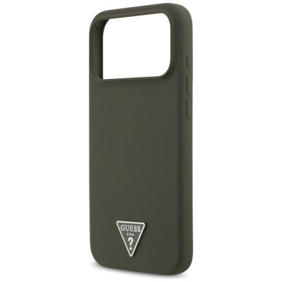 6. Guess Silicone Triangle Logo MagSafe Case for iPhone 17 Pro Max - Green