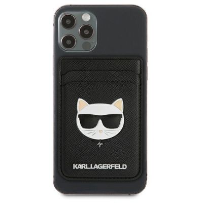 2. Karl Lagerfeld Wallet CardSlot Saffiano Choupette Head MagSafe Magnetic Phone Wallet - Black