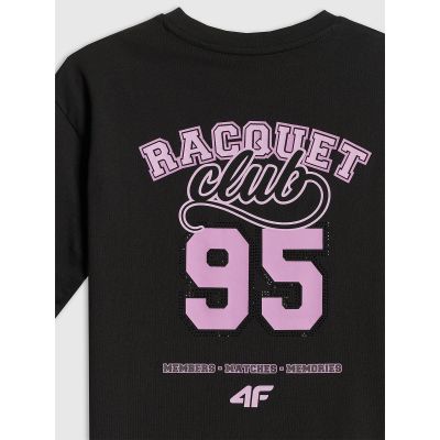 7. Oversized T-shirt with print for girls 4F 4FJRAW26TTSHF4242-20S