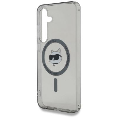 6. Karl Lagerfeld Button Choupette Head Printed Logo MagSafe Samsung Galaxy S25 case black