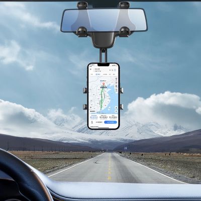 9. Car Phone Holder for Rearview Mirror - Black