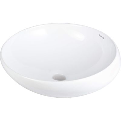 Asymmetrical ceramic countertop washbasin