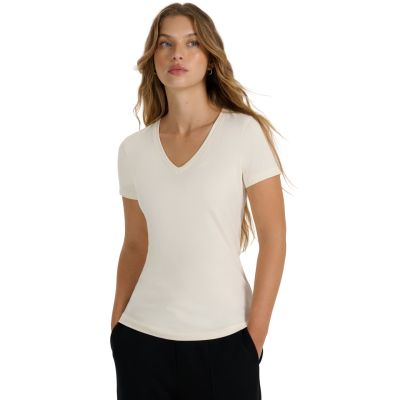 Women's T-shirt 4F F2969 cream 4FWAW25TTSHF2969 12S
