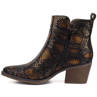 3. Women's snakeskin cowboy boots black M.Daszyński SA261-1