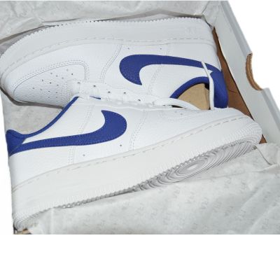14. Nike Air Force 1 White/Deep royal blue women's shoes - CT3839-101