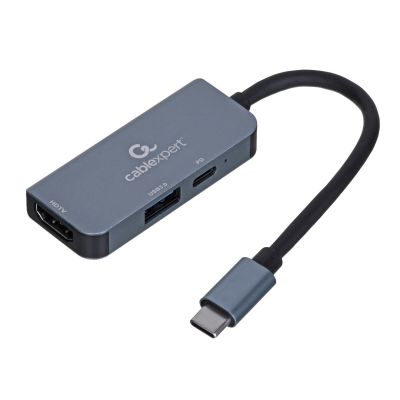 3. GEMBIRD USB TYPE-C 3-IN-1 MULTI ADAPTER (USB HUB + HDMI + PD)