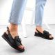 5. Filippo W PAW534A leather wedge sandals, black