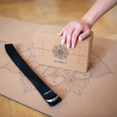 3. HMS CORK YOGA SET TPE MAT YM11 + CUBE KJ02 + STRAP SJ02