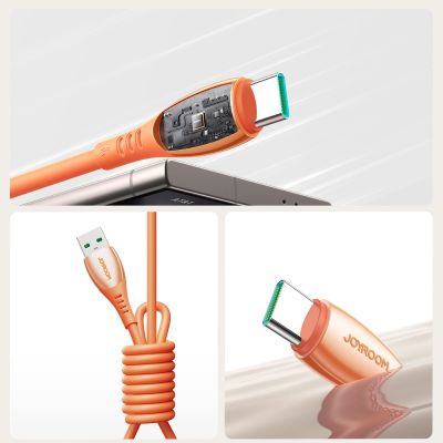 8. Joyroom S-A59 Vibrant Series 3A USB-A - USB-C Cable 1.2m - Orange