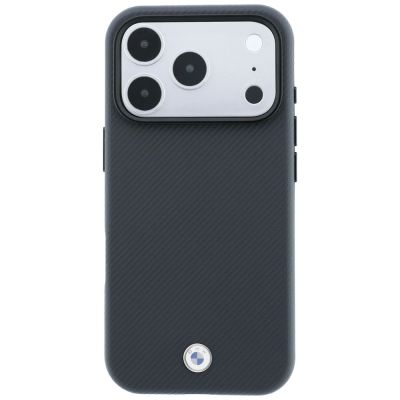 3. BMW Sign Kevlar Metal Logo MagSafe Case for iPhone 18 Pro Max / 17 Pro Max - Dark Gray