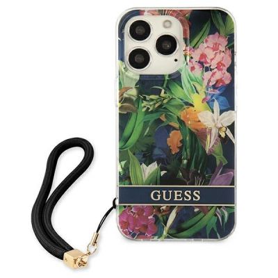 3. Guess GUHCP13LHFLSB iPhone 13 Pro / 13 6.1" blue/blue hardcase Flower Strap