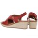 4. Sergio Leone SK297 Burgundy Women's Leather Wedge Sandals