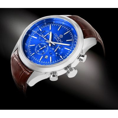 2. Giewont Chronograph Sapphire Silver Blue Men's Watch GW7650-A5