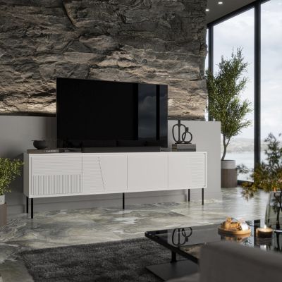 3. TV cabinet ABI 4D 200x38x62 white matt