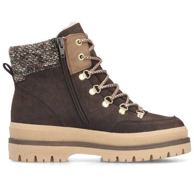 10. Waterproof Women’s Brown Platform Hiking Boots Rieker Y6210-25
