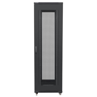 4. LANBERG FLOOR RACK CABINET 19" 42U 800X1000 BLACK perforated doors