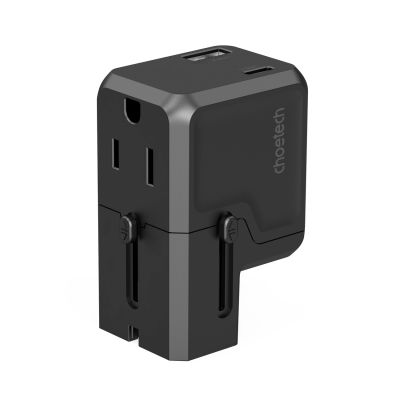 2. Choetech PD6038 USB-C USB-A PD 20W Travel Charger USA EU UK AU - Black