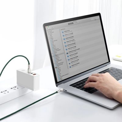 10. Baseus Cafule Series Metal Data USB-C / USB-C PD QC SCP 100W 5A 2 m cable - green