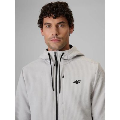4. Men's regular training sweatshirt made of structured knit fabric 4F 4FWAW26TFSWM0891-11S