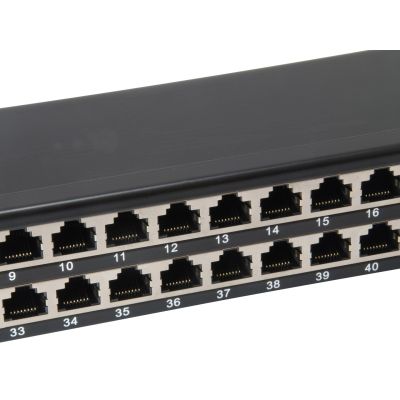 5. Equip 19-inch Patch Panel 48xRJ45 Cat6 FTP 1U 250MHz RAL9005