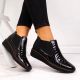 55. Rieker W R474 snakeskin leather ankle boots black