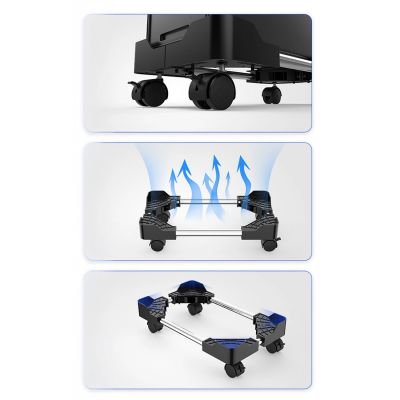 9. Orico CPB4 Adjustable Computer Stand with Wheels - Black