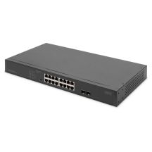 Digitus 16-Port Gigabit Network Switch, 19-Inch, Unmanaged, 2 Uplink Ports, SFP