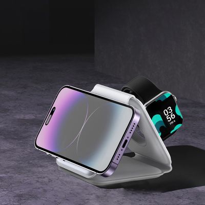 12. Dudao A11N 15W 3in1 Inductive Charger - White + USB-C / USB-C Cable