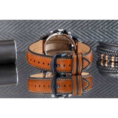 7. FOSSIL Grant Leather Men's Watch FS5151 + BOX