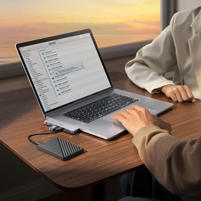 10. Baseus UltraJoy Series 6-in-1 USB-C 40 Gb/s USB 3.0 HDMI 4K USB Hub with SD and microSD Reader - Gray