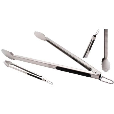 2. STAINLESS STEEL GRILL TONGUE 38 CM LENGTH