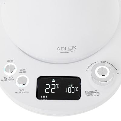 12. Adler AD 1349 electric kettle white with long spout 1.0L