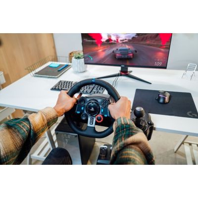 10. Logitech G 991-000539 aluminium gaming controller, black, USB, steering wheel + pedals + headset for PC, PlayStation 4, PlayStation 5, PlayStation 3