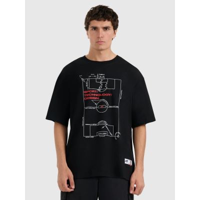 Men's oversized printed T-shirt 4F 4FRAW25TTSHM3257-20S